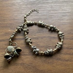 💸👛💸 Silver Jingling Elephant Anklet